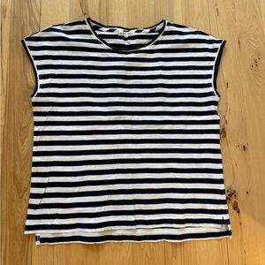Alex Mill Women's Cotton Striped Navy/White Sleeveless Top Size M